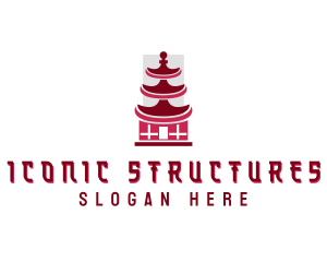 Pagoda Structure Architecture logo design