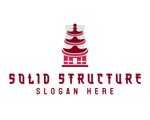 Pagoda Structure Architecture logo design