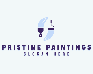 Paint Roller Brush Painter logo design