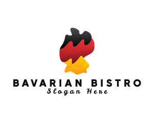 German Flag Map  logo design