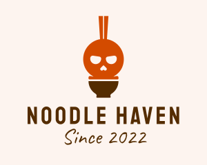Skull Noodle Street Food  logo design