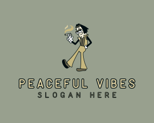 Hippie Marijuana Smoker logo design