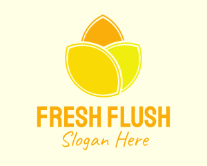 Yellow Lemon Flower logo design