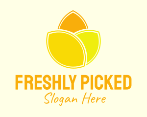 Yellow Lemon Flower logo design