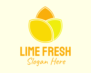 Yellow Lemon Flower logo design