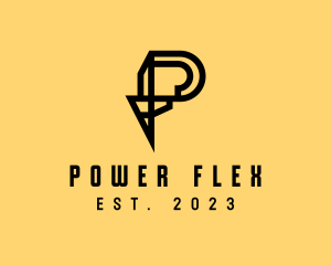 Power Electrician Letter P logo design