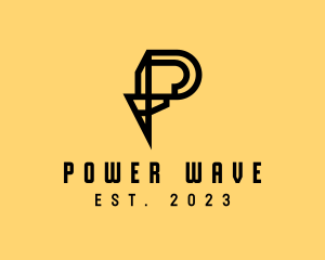 Power Electrician Letter P logo design