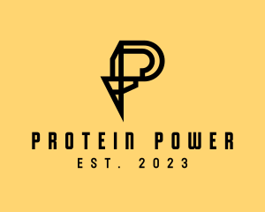 Power Electrician Letter P logo design