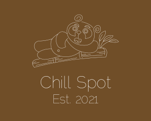 Minimalist Chill Panda logo design