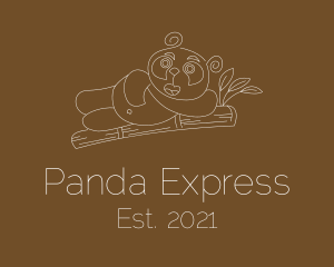Minimalist Chill Panda logo design