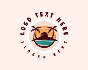 Beach Island Ocean Logo