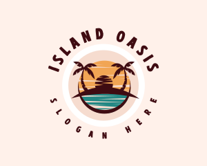 Beach Island Ocean logo design