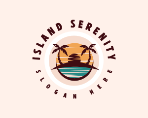 Beach Island Ocean logo design