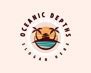 Beach Island Ocean logo design