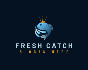 Crown King Fish logo design