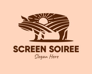 Sunrise Pig Farm  logo design