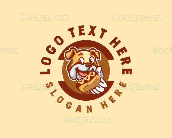 Bulldog Hotdog Sandwich Logo