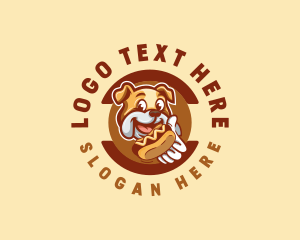 Bulldog Hotdog Sandwich Logo