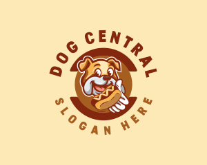 Bulldog Hotdog Sandwich logo design