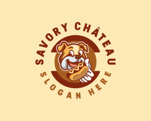 Bulldog Hotdog Sandwich logo design