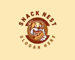 Bulldog Hotdog Sandwich logo design