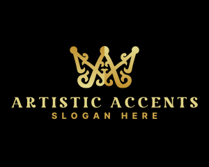 Luxury Royalty Crown Letter AM logo design