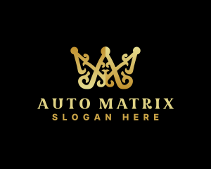 Luxury Royalty Crown Letter AM logo design