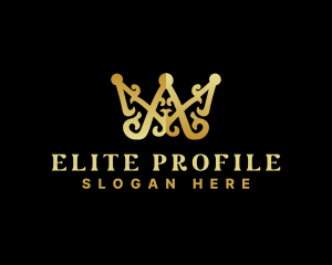 Luxury Royalty Crown Letter AM logo design