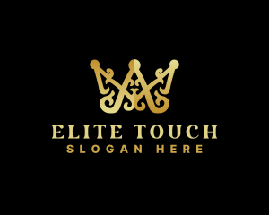 Luxury Royalty Crown Letter AM logo design