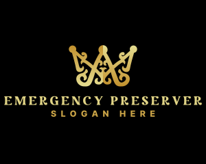 Luxury Royalty Crown Letter AM logo design