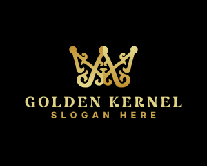 Luxury Royalty Crown Letter AM logo design