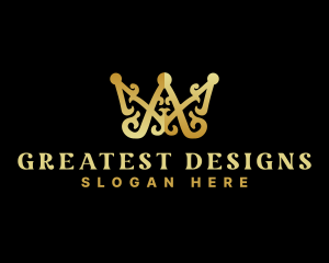 Luxury Royalty Crown Letter AM logo design