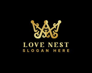 Luxury Royalty Crown Letter AM logo design