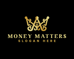 Luxury Royalty Crown Letter AM logo design