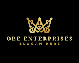 Luxury Royalty Crown Letter AM logo design