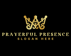 Luxury Royalty Crown Letter AM logo design