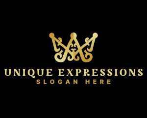 Luxury Royalty Crown Letter AM logo design