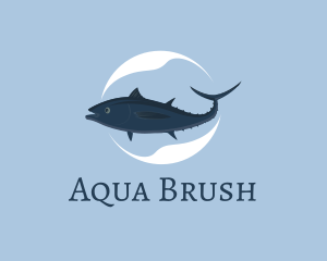 Aquatic Mackerel Seafood  logo design