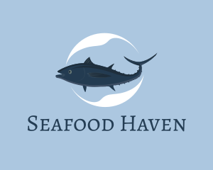 Aquatic Mackerel Seafood  logo design