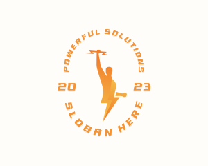 Human Electric Thunder logo design