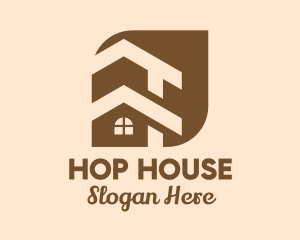 Wood House Loft Roof logo design