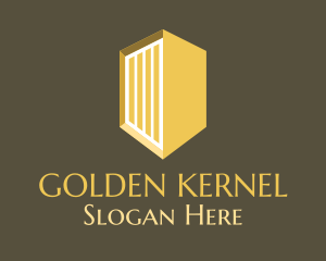 Golden Construction Tower logo design