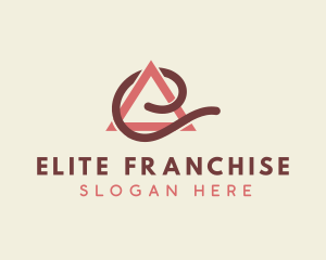 Triangle Swirl Letter E logo design