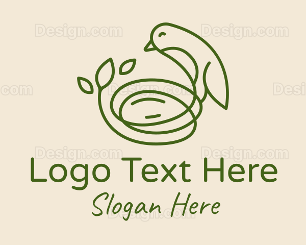 Sparrow Bird Nest Logo