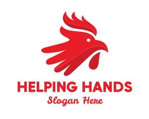 Red Rooster Hand logo design