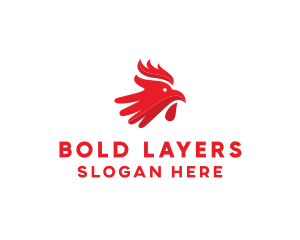 Red Rooster Hand logo design