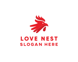 Red Rooster Hand logo design