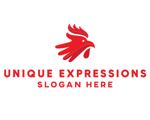 Red Rooster Hand logo design