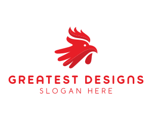 Red Rooster Hand logo design