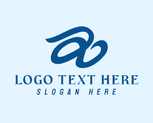 Blue Handwritten Letter A  logo